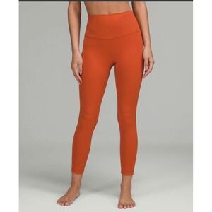 Lululemon Align Double Lined High-Rise Pant 25" Yoga Leggings Canyon Orange 10